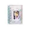 Álbum de Tarjetas Transparente de PVC de Hojas Sueltas para Guardar Tarjetas de Idols, Portatarjetas Pequeño de Alta Calidad, Planificador Elegante, Compacto y Fácil de Transportar, Carpeta de Seis Agujeros