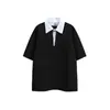 Camisa Polo Simples Retrô Ace Falsa de Duas Peças Camiseta Masculina Solta Gola Lapela Manga Curta Verão Nova Blusa Ht1018
