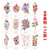 Tatuagem Adesiva Flor em Aquarela Transfronteiriça Nova À Prova D'água Suor Moda Sexy Mão Cintura Peito Flor Braço Simulação Temporária Aba Verde