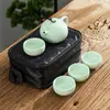 Conjunto de chá kung fu para viagem terno de cerâmica pote Xi Shi atacado um pote duas xícaras portátil para exterior presente logotipo impresso