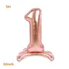 Balões de Folha de Alumínio Digitais Rose Gold de 32 polegadas para Ficar em Pé com Base, Embalados Individualmente para Decoração de Festa de Aniversário