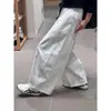 Cintura tridimensional Sarga de alta densidad Pantalones blancos con buena caída Talla grande ajustados holgados Ropa de trabajo casual Pantalones de pierna ancha
