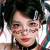Tatuaje Facial de Lentejuelas Estampado de Leopardo Transfronterizo Pegatina Impermeable Femenino Larga Duración Maquillaje Europeo y Americano de Alta Gama Chica Sexy Caliente