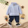 Traje Nuevo para Niños Pequeños de Primavera y Otoño Sudadera Casual de Manga Larga Color Albaricoque con Bolsillo Lateral y Leggings