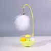 Juguete para Gatos tipo Tumbler con Palo Extraíble, Pluma y Bola Rascadora, Anti-Mordidas, Giratorio, Juguete Interactivo para Gatos Pequeños, Gatitos, Suministros Interesantes para Mascotas