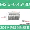 Fabricante en stock acero inoxidable 304 rosca métrica gruesa manguito roscado de alambre de acero tornillo de roscado protectores tornillo de roscado protector M2-M24