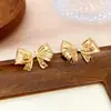 Novos Brincos de Laço Estilo Metal Europeu e Americano com Design de Alto Padrão, Conjunto de Brincos e Joias Moderno e na Moda Atacado