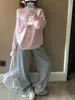 Sudadera de Manga Larga para Mujer Estilo Coreano Estilo Perezoso Cuello Asimétrico Hombros Descubiertos Diseño 2025 Nuevo Casual Holgado Moda Versátil Top