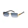 Gafas de Sol Cuadradas Decorativas sin Marco de Guepardo Transfronterizas, Gafas de Sol Metálicas Retro Coloridas con Cabeza de Leopardo para Hombres y Mujeres, Gafas de Sol Transfronterizas