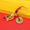 Chaveiro Pingente Esmalte Ouro de Areia Método Antigo Guochao Pingente Saco da Sorte Cinco Imperadores Vazado Presente Comemorativo de Ponto Turístico