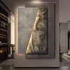 Pintura de Arenisca Estéreo de Lujo Ligero y de Gama Alta Pintura Decorativa para Entrada Clase Atmosférica Abstracta Mural para Pared de Fondo de Sofá de Sala de Estar