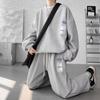 Suéter waffle Terno de alto padrão masculino 2023 suéter casual moderno calça terno de duas peças solto versátil casal