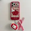 Capa para Celular Estilo Coreano Maçã Vermelha Melodia Adequada para Apple 17Promax Iphone16 Fofa 15/14 Feminina