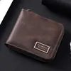 Cartera corta casual simple multifuncional con cremallera para hombre, modelo nuevo transfronterizo, gran capacidad, múltiples ranuras para tarjetas, monedero