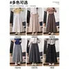 Pantalones Falda de Arroz Glutinoso para Mujer, Adelgazantes, Casuales, Holgados de Línea A, Estilo Yamamoto, Pantalones de Pierna Ancha Relajados, de Cintura Alta, Adecuados para Primavera y Otoño