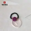 Anillo de Cinabrio Piedra Cruda Arena Dorada Púrpura Cuentas Pixiu Flor Rosa Anillo de Espinela Anillo Elástico Suministro en Vivo