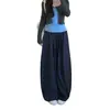 Pantalones de pierna ancha de lunares para mujer con bolsillos grandes, cintura alta, pantalones de chándal casuales holgados, al por mayor, adecuados para mujeres petite para verse más altas