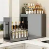 Nuevo especiero de cocina estrecho de encimera extraíble multicapa a prueba de polvo para almacenamiento de aceite, sal, salsa y vinagre