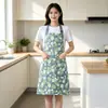 Delantal impermeable al por mayor del fabricante, estilo de colgar en el cuello para la cocina, ropa de trabajo a prueba de aceite para mujer, delantal de cocina y para el hogar