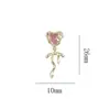 Nova Arte de Unhas Joia de Zircônia Pingente de Laço Super Brilhante de Luxo Coração Flor Rosa Decoração de Unha Fabricante de Diamantes