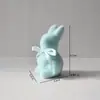 Musgo de terciopelo corto de imitación Conejo de Pascua adornos pequeños para escritorio de sala de estar decoraciones lindas Conejo de Pascua