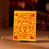 Tarjeta de Protección Amuleto de Gato Pegatina para Teléfono Móvil Tarjeta de Fortuna de Cinabrio Pintada a Mano para Riqueza y Bendiciones Tarjeta de Bendición para Mascotas Amuleto de Seguridad de Gatito de Cinabrio