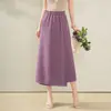 Pantalón Falda Elástico de Color Sólido Elegante y con Caída para Mujer, Novedad Verano 2026, Moderno Juvenil, Pantalón Falda de Pierna Ancha