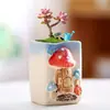 Maceta Popular de Suculentas con Forma de Hongo Dibujo Animado Simple Cerámica de Gres Linda Decoración de Escritorio para el Hogar Maceta de Suculentas