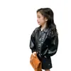 Chaqueta de Cuero para Niña para Primavera y Otoño 2026, Elegante Abrigo de Otoño para Bebés Niñas, Chaqueta de Cuero de Motociclista para Niños, Top Versátil de Moda