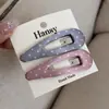Gris Polvo Lindo Puntos de Ola Combinación de Colores Tela Par de Pinzas Diarias Pinza para el Cabello Versátil Nueva Pinza para Flequillo Pinza de Pato Pinza BB