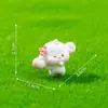 Paisagem em Miniatura Passeio de Primavera Fofo Cesta de Flores Coelho Estatueta Decoração DIY Ornamento de Jardinagem Acessório Pendurado Pequeno Ornamento