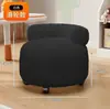 Banqueta Pequena Doméstica, Banqueta Redonda para Sala de Estar, Sofá com Encosto de Lã de Cordeiro, Banqueta de Sofá Estilo Creme, Banqueta para Trocar Sapatos, Banco Baixo de Abóbora