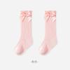 Calcetines de bebé de primavera y verano, calcetines de malla con lazo alto de princesa, calcetines de bebé de malla transpirables, calcetines de pantorrilla dulces