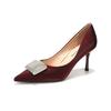 7888D-119 zapatos de tacón alto para mujer zapatos de satén para mujer zapatos de mujer zapatos de strass para el trabajo tacón fino boca baja profesional alto sentido