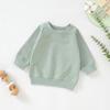 Sudadera Infantil Transfronteriza Sudadera de Bebé de Manga Larga Algodón Orgánico Sudadera Infantil Ropa Infantil Cómoda Sudadera de Bebé de Color Sólido