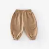 Pantalones Casuales Lisos para Niños 2026 Nuevo Estilo Coreano Primavera y Otoño Pantalones de Otoño para Niños Elegantes Pantalones Cargo Tejidos