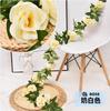 Simulação planta rosa rattan cadeia decoração flor falsa planta de teto interior parede tubo de ferro decoração flor falsa