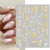 Cross-border novos adesivos de nail art preto e branco mármore textura fita letras linhas geométricas adesivos unhas adesivos