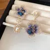 Pendientes Florales Bordados Rosas Asimétricos Vintage, Pendientes Populares de Gama Alta para Actuaciones en Escenario