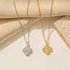 Internet Celebrity Ins Style Elegante Zircônio Completo Colar de Trevo de Quatro Folhas Feminino Luz Luxo High-end Moda Nova Clavícula Pingente de Corrente