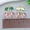 Acessórios para Joias DIY Liga Esmalte Fruta Brincos de Cereja 3D Colar Chaveiro de Carro Pingente Materiais