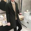Casaco de lã masculino outono e inverno coreano slim fit longo corta-vento casaco de lã engrossado masculino comércio exterior Atacado