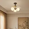 Restaurante estético de la dinastía Song, candelabro pequeño para entrada, pasillo, balcón, lámpara de dormitorio vintage de mediados de siglo, floral, de diseño francés