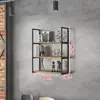 Estantes de hierro para pared para salones de peluquería y uñas, estantes para barberías, estanterías, estanterías de pared, vitrinas de pared para vino