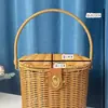 Cesta de Vime para Legumes, Cesta de Armazenamento para Piquenique, Cesta de Compras para Ovos, Cesta de Frutas para Presente, Cesta Portátil para Colheita, Cesta de Armazenamento, Cesta de Lembrança