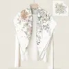 Nuevo pañuelo cuadrado de 90 cm con estampado a juego en ambos lados y colores contrastantes, sarga de espiga, bordes enrollados a mano, bufanda chal para mujer, estilo transfronterizo europeo y americano