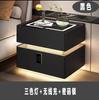 Mesita de Noche Inteligente Minimalista Estilo Italiano, Moderna y Sencilla, Gabinete de Noche de Madera Maciza para Dormitorio del Hogar, Gabinete de Almacenamiento Sencillo Multifuncional
