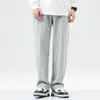 Pantalones Pesados Hanska para Hombre Invierno con Forro Polar Gruesos de Marca Moderna Sueltos Deportivos con Cordón Rectos Negros para Piso