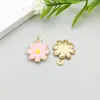 1 novo pingente de flor de cerejeira margarida de liga rosa em formato de gota de óleo pingente acessórios para pulseira colar diy