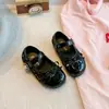 Zapatos de Princesa de Color Sólido Estilo Universitario para Niñas, Zapatos Pequeños de Cuero Suaves y Antideslizantes, Zapatos de Vestir Individuales de Moda Nuevos para Niñas Pequeñas